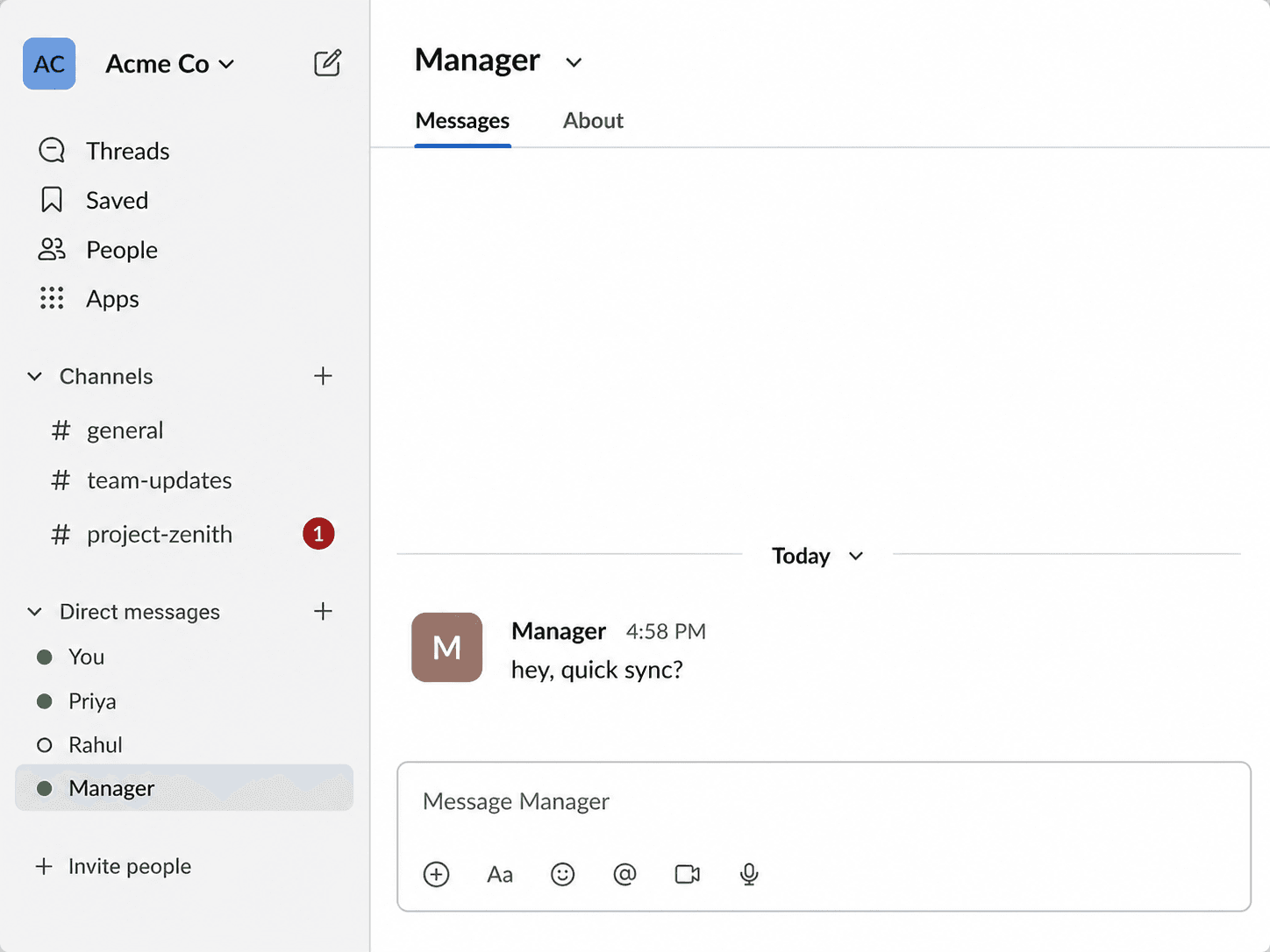 Chat workplace screenshot